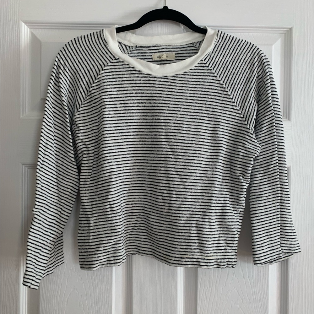 Black and white striped madewell tee (size s)